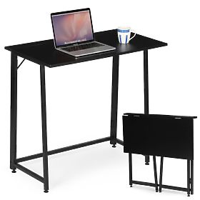 Folding Computer Desk 80x45 cm Laptop Table Black ModernHome