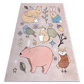 FUN Forester Children's Rug, Animals, Forest Beige, F.H.Kabis