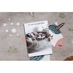 FUN Sweety Rug for Children, Unicorn, Rainbow Beige