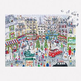 Galison Foil Puzzle Michael Storrings Christmas Paris 1000 Pieces