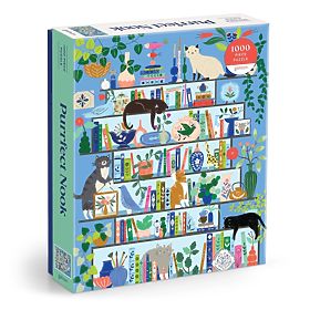 Galison Puzzle Cat Library 1000 Pieces