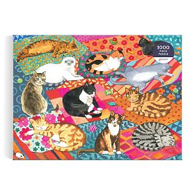 Galison Puzzle Lounging Cats 1000 Pieces, Galison