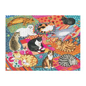 Galison Puzzle Lounging Cats 1000 Pieces, Galison