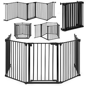 Gate, Playpen, Protective Barrier for Children and Animals, 5 Panels, 60 cm, Metal, Black, ECOTOYS