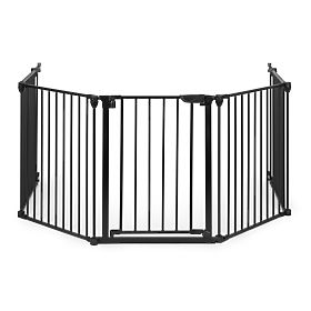 Gate, Playpen, Protective Barrier for Children and Animals, 5 Panels, 60 cm, Metal, Black, ECOTOYS