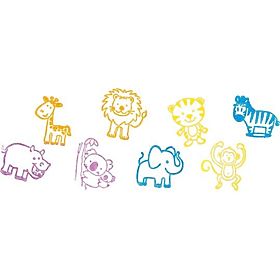 Goki set of wooden stamps with ink - 8 pcs