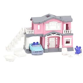 Green Toys Pink House with 9 Accessories, Green Toys