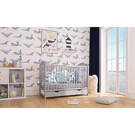 Children's Crib Alek with Removable Slats - Grey