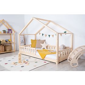 House Bed with Guardrail Leola Hip - Natural
