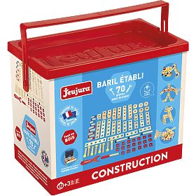 Jeujura Wooden Construction Set for Little DIYers 70 Pieces, Jeujura