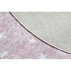 JUNIOR 51549.802 Round Washable Crown Rug for Kids Anti-Slip - Pink