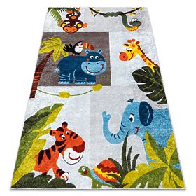 JUNIOR 51858.802 Washing Mat Animals, Africa for Children Non-slip - Grey