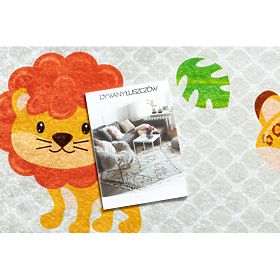 JUNIOR 52104.801 Washing Mat Safari, Animals for Kids Non-slip - Grey, F.H.Kabis