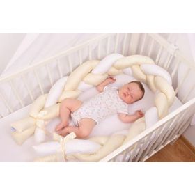 Knitted protector for the crib Cream 200cm