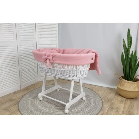 Wicker bed with equipment for a baby - pink, Ourbaby®