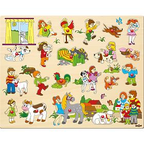 Large Puzzle: Children and Their Animals