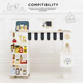 Le Toy Van Market Stall with Cash Register and Accessories, Le Toy Van