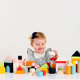 Le Toy Van Petilou Colorful Blocks in Cotton Bag 60 pcs, Le Toy Van