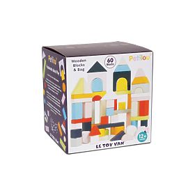 Le Toy Van Petilou Colorful Blocks in Cotton Bag 60 pcs