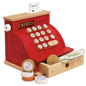 Le Toy Van Wooden Cash Register with Money Red, Le Toy Van