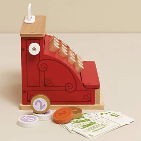 Le Toy Van Wooden Cash Register with Money Red