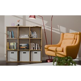 MALAX 3x3 H SHELF ARTISAN OAK WITH SOLID HDF BACK PANELS 110x110 CM