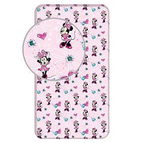 Minnie 'Flowers' Fitted Sheet 90x200 cm, Minnie Mouse