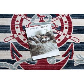 Modern Children's Rug TOYS 75324 ANCHOR, Irregular Shape, Cream, Turquoise, Dark Blue, F.H.Kabis