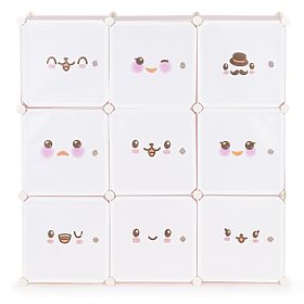 Modular Children's Wardrobe with 9 Shelves