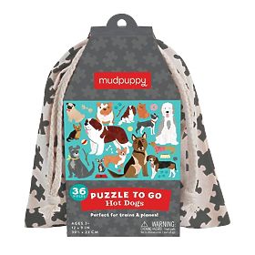 Mudpuppy Puzzle Dogs in a Fabric Bag 36 Pieces, Mudpuppy