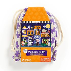 Mudpuppy Puzzle Haunted House in a Cloth Bag 36 Pieces, Mudpuppy