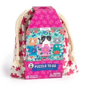 Mudpuppy Puzzle Kittens in a Teacup in a Fabric Bag 36 Pieces, Mudpuppy