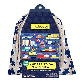 Mudpuppy Puzzle Transportation in a Fabric Bag 36 Pieces, Mudpuppy