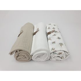 Muslin diapers 3 pcs - beige