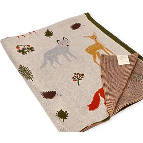 Nature Planet Organic Cotton Blanket Forest Animals