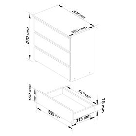 NIGHTSTAND CL3 60 cm WHITE / GRAY