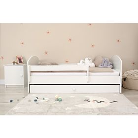 Ourbaby children's bed with a barrier - white