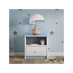 Ourbaby children's bedside table - blue-white