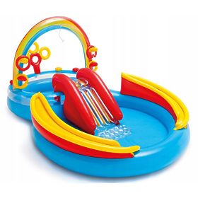paddling pool with RAINBOW slide