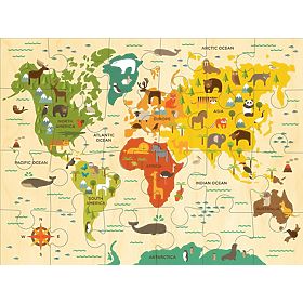 Petit Collage Floor puzzle our world