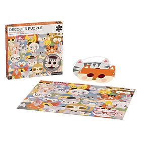 Petit Collage Puzzle animals 100 pcs with 3D glasses