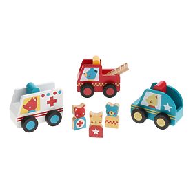 Petit Collage Rescue Vehicles with Figures, Petit Collage