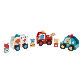 Petit Collage Rescue Vehicles with Figures, Petit Collage