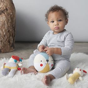 Petit Collage Teddy bear rattle