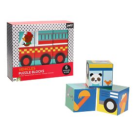 Petit Collage Vehicle Blocks with Animals, Petit Collage