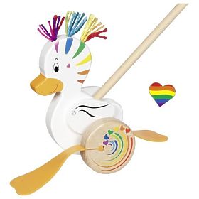 Rainbow Duck Lou on a Push Stick