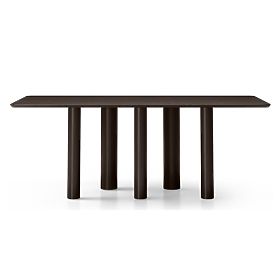 Ritro Table with Rectangular Top 200 cm, Wooden, Oak Veneer, Walnut