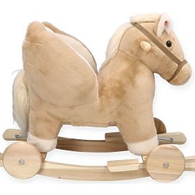 Rocking Pegasus Beige with Seat and Wheels