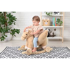 Rocking Pegasus Beige with Seat and Wheels