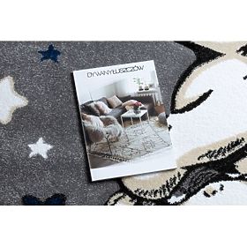 Round Rug PETIT ELEPHANT, STARS, Grey, F.H.Kabis